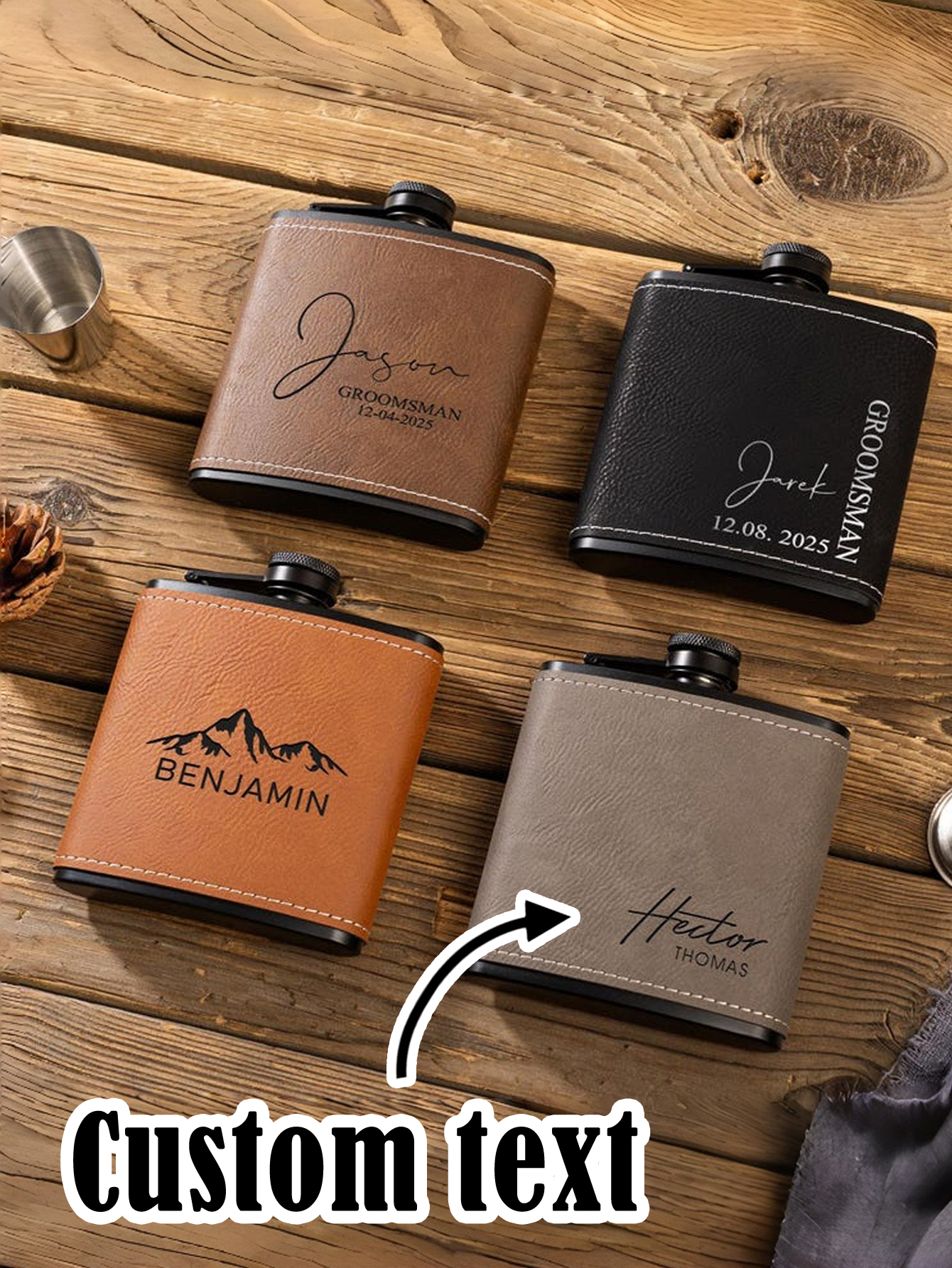 Personalized Leather Flask for Men
